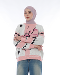 Ribbon Sweater Oversize Knit Premium