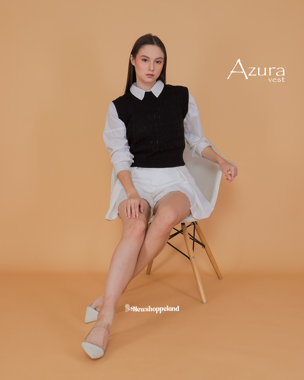 Azura Crop Cable Vest Knit Premium