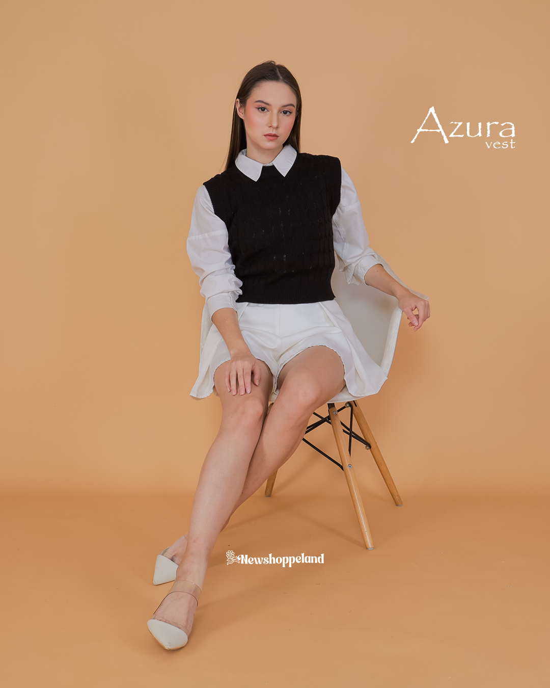Azura Crop Cable Vest Knit Premium