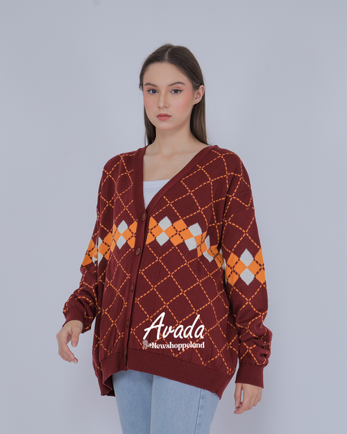 Avada Diamond Oversize Knit Cardigan