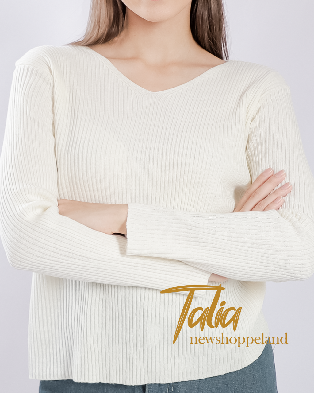 (Special 5th Anniversary) Talia V-Neck Rib Knit Blouse