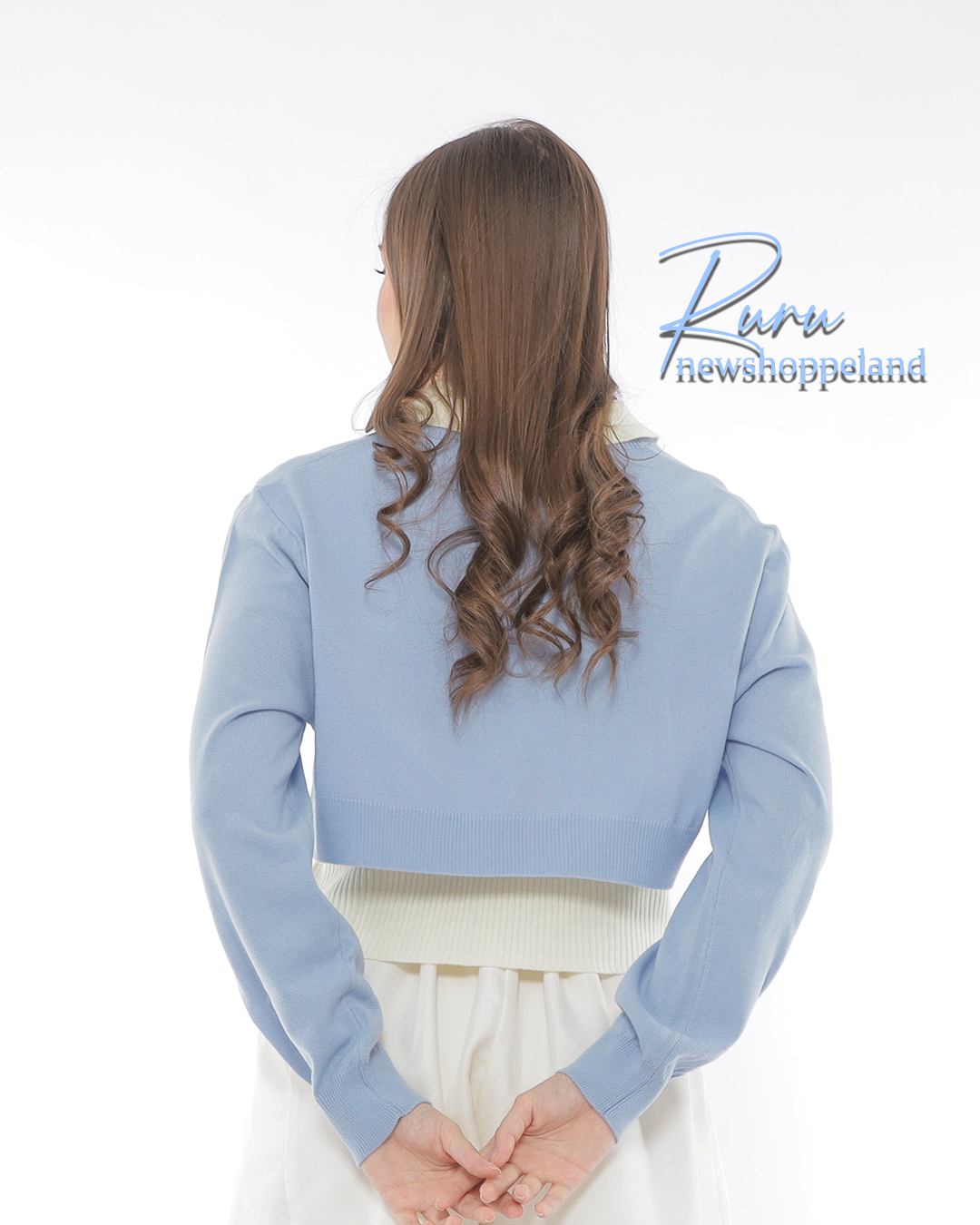 Ruru Sweater Rajut 2in1 Crop Sweater + Inner Crop Top All Size Korean Style