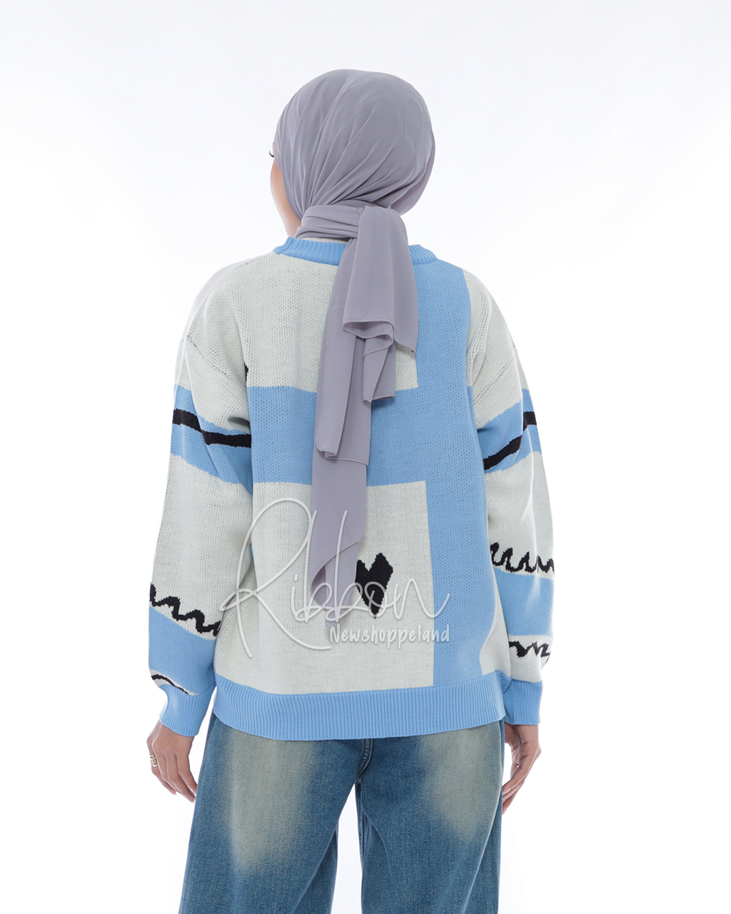 Ribbon Sweater Oversize Knit Premium