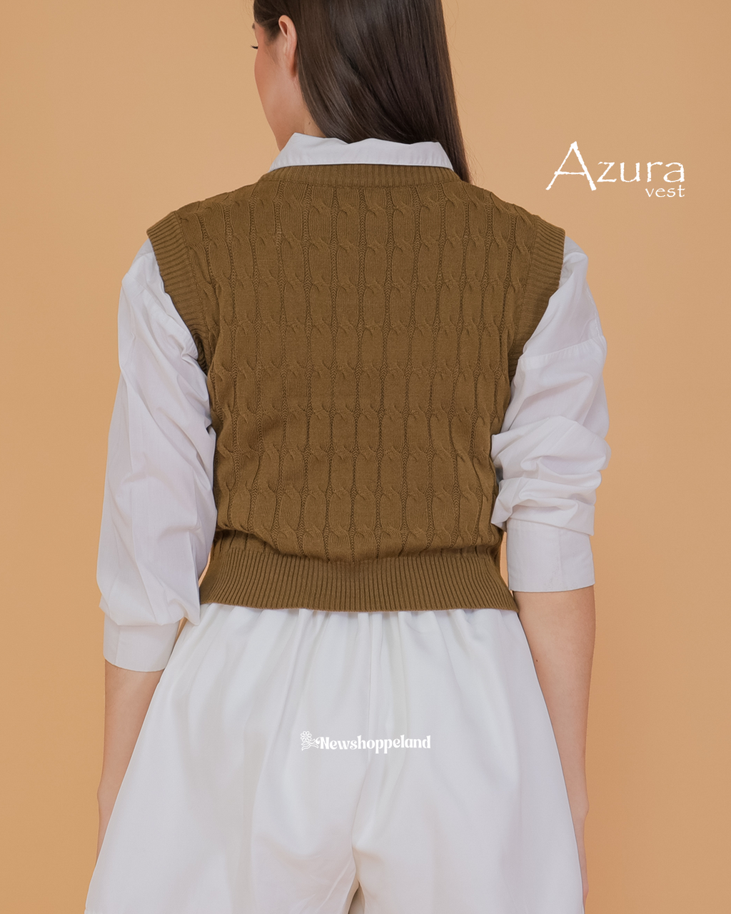 Azura Crop Cable Vest Knit Premium