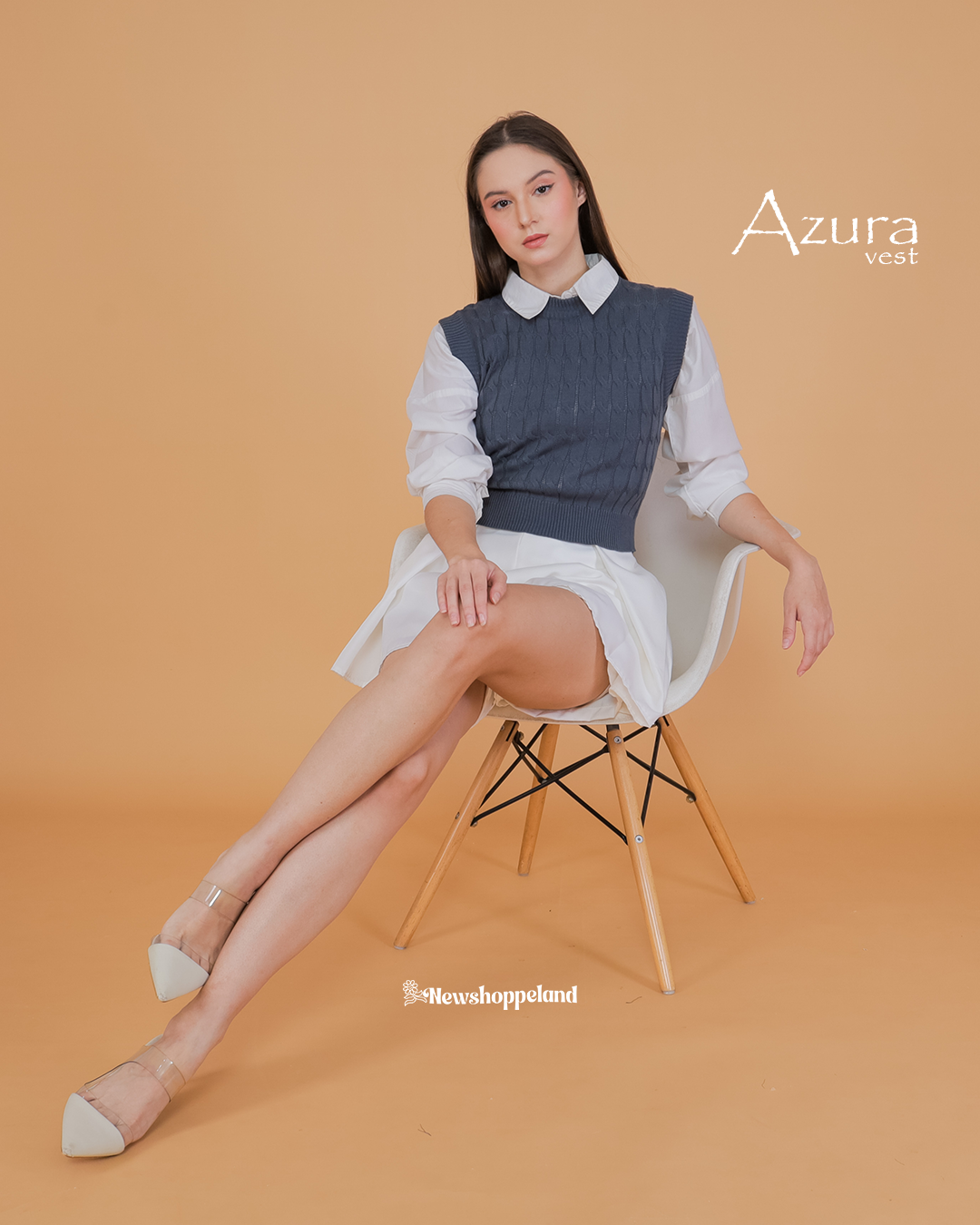 Azura Crop Cable Vest Knit Premium