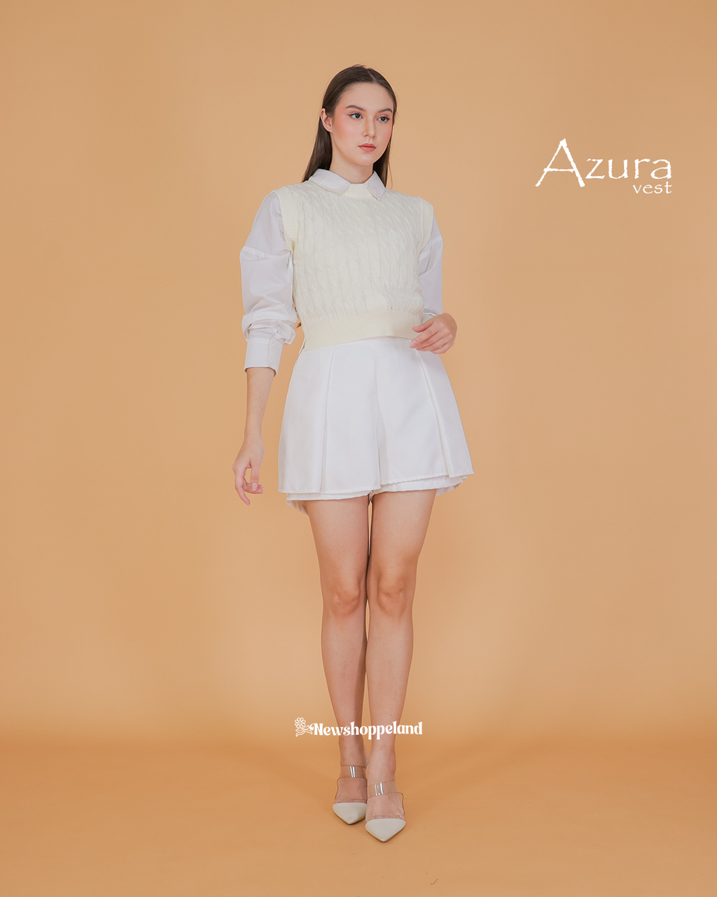 Azura Crop Cable Vest Knit Premium