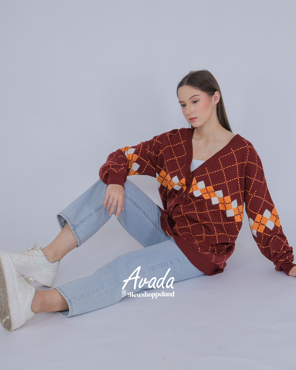 Avada Diamond Oversize Knit Cardigan