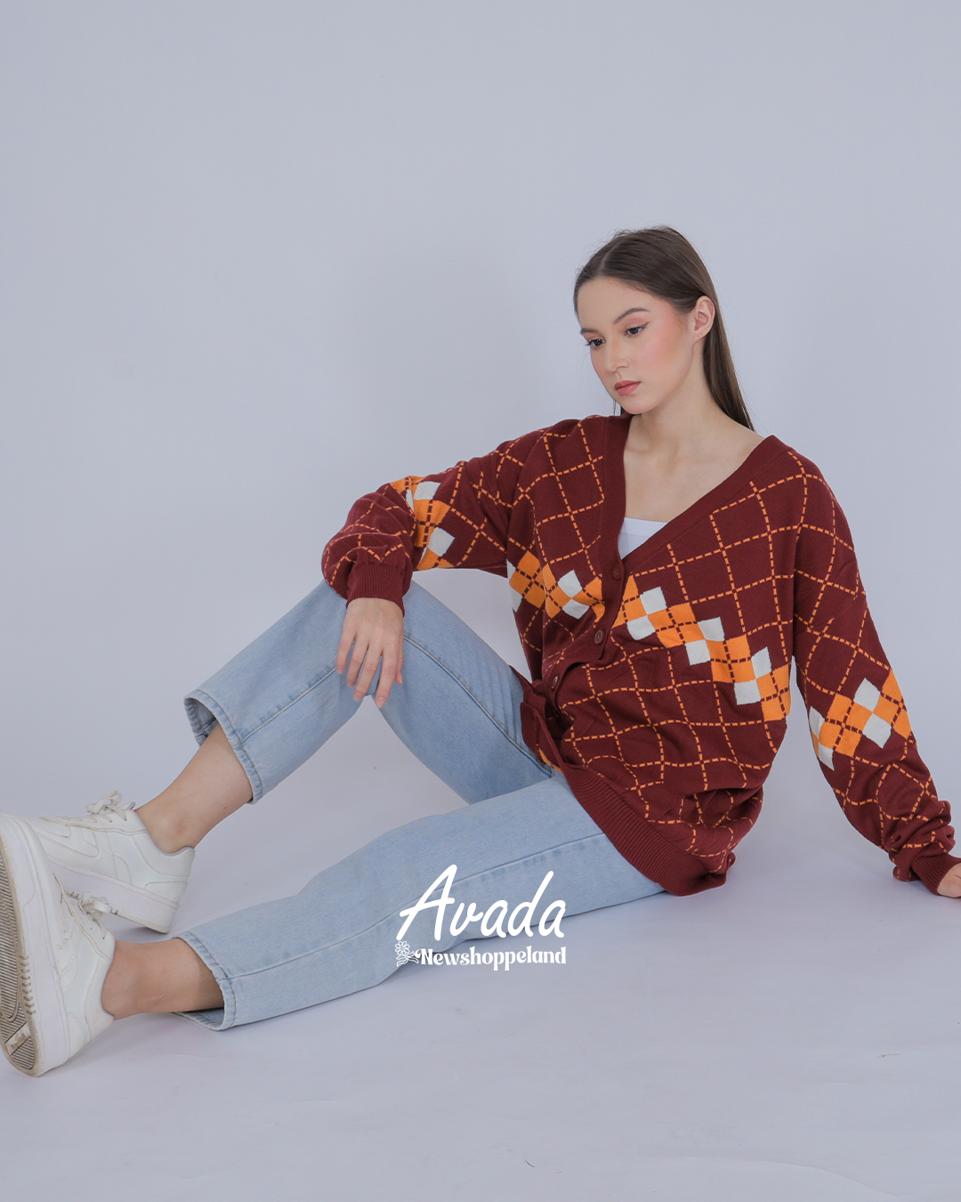 Avada Diamond Oversize Knit Cardigan