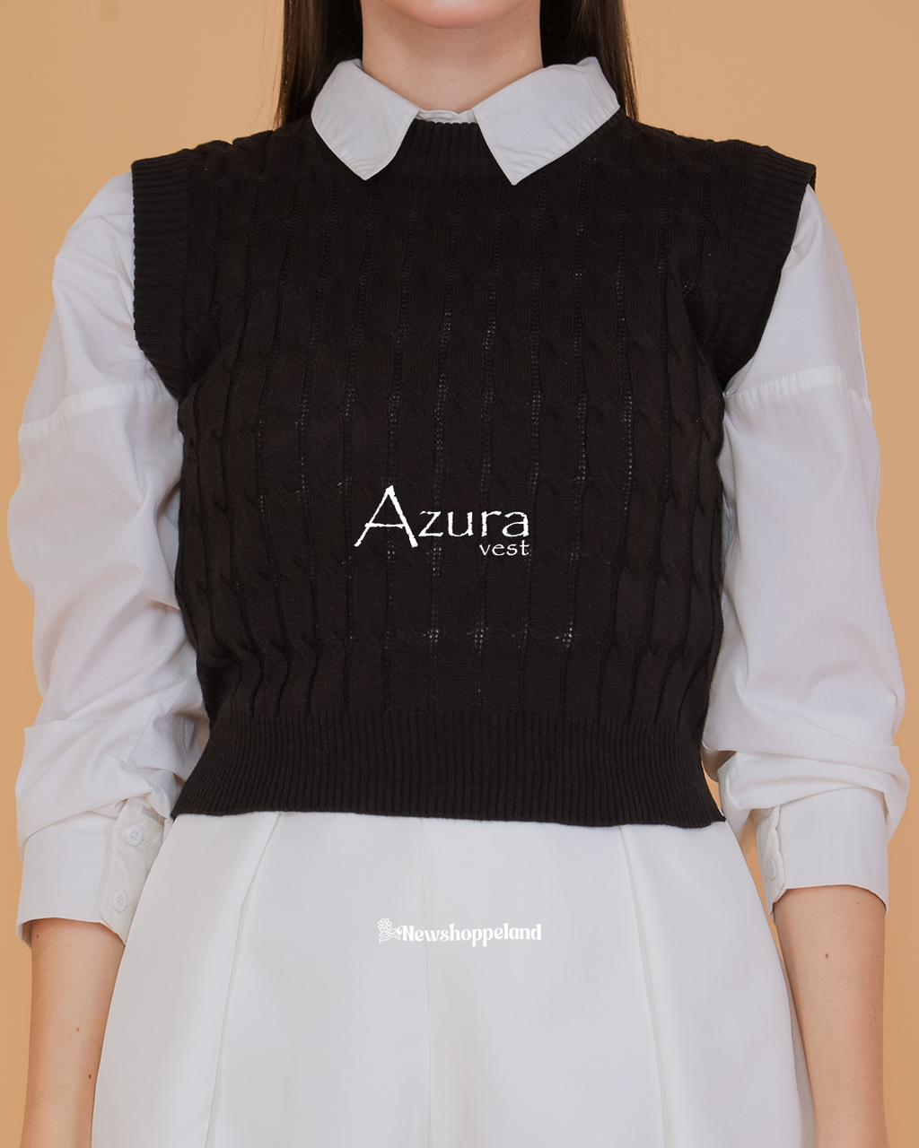 Azura Crop Cable Vest Knit Premium