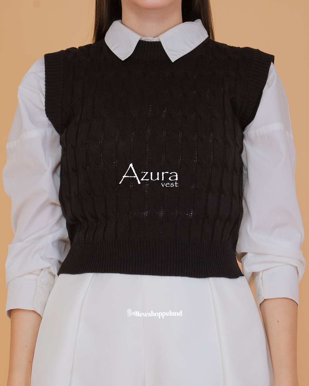 Azura Crop Cable Vest Knit Premium
