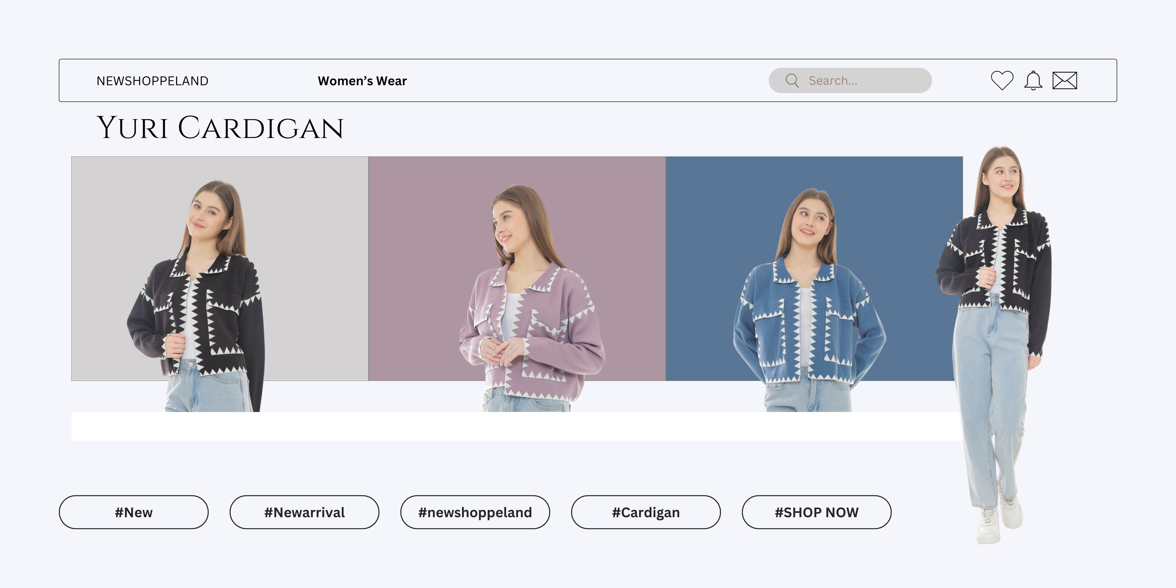 Yuri Semi-Crop Cardigan Oversize Premium