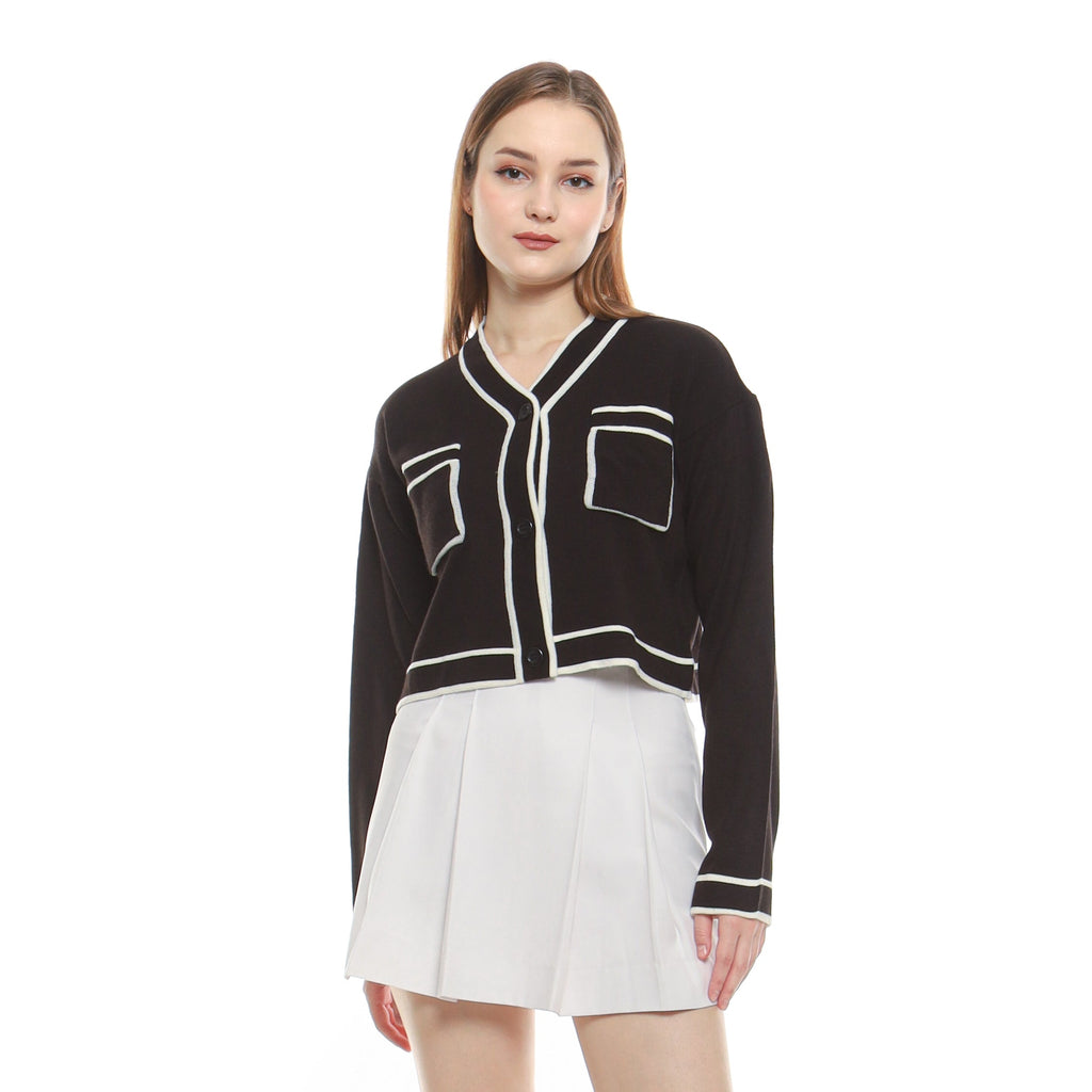 LIORA CROP KNIT CARDIGAN