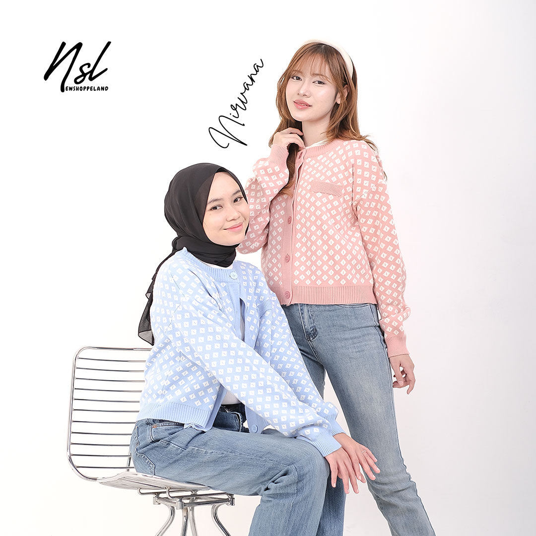 Nirvana Tiles Pattern Cardigan Knit Premium