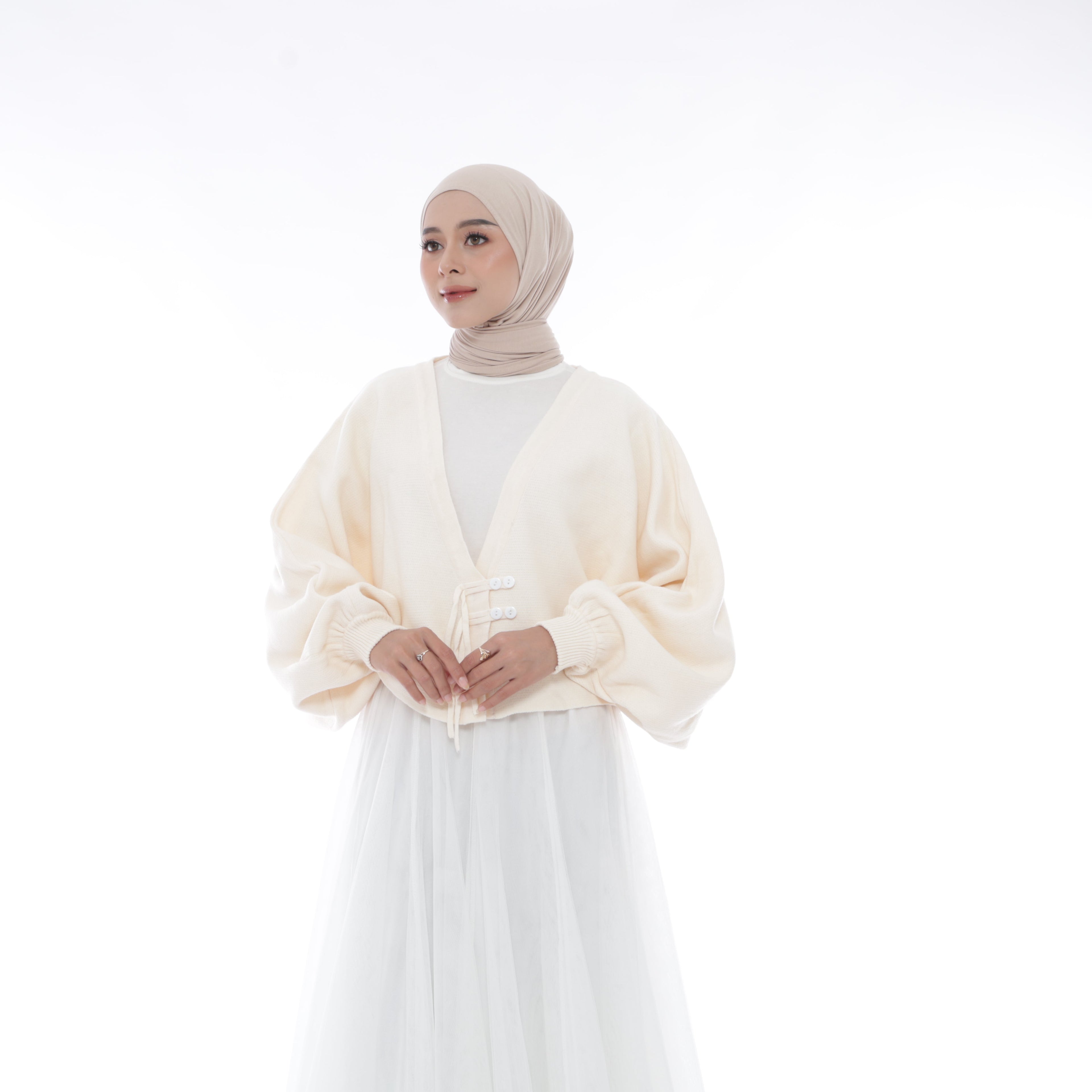 Yuki Cropped Oversized Batwing Knit Cardigan