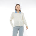 Mika Cardigan Collar Rajut Two Tone Knit Kancing Korean Style