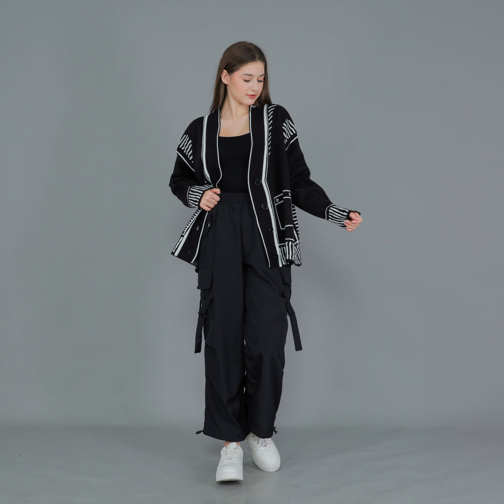 Arty Sketch Oversize Knit Cardigan